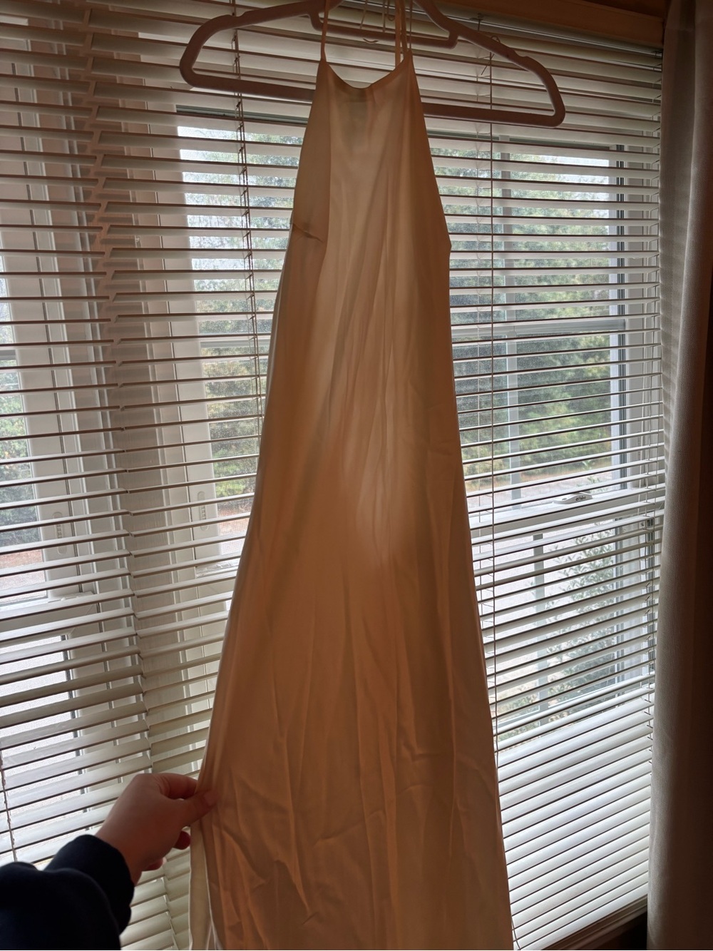Reformation Cream Halter Maxi Slip Dress